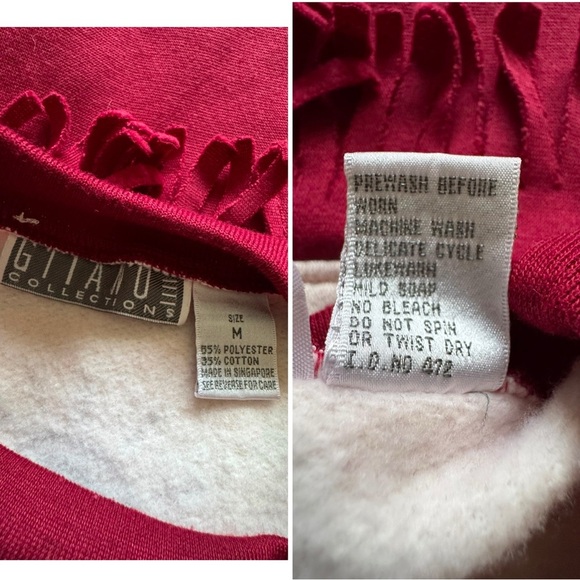 Vintage Gitano Red Aztec Fringe Collar BOHO Western Long Sleeve Sweater Size M - Picture 13 of 13